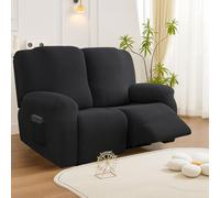 Bocguy Stretch Recliner Chair Cover, 6-Pieces Recliner Armchair Covers for Living Room Reclining Chair Slipcover with Side Pocket, High Spandex Slipcover/Lounge Cover, Slip Resistant