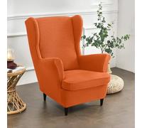 Bocguy Wingback Chair Covers - 2-Piece Stretch Wing Chair Cushion Sofa Slipcover, Removable Velvet Wing Back Armchair Furniture Protector for Living Room, Bedroom, and Hotel
