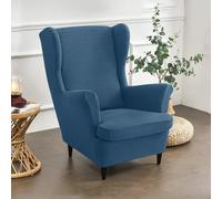Bocguy Wingback Chair Covers - 2-Piece Stretch Wing Chair Cushion Sofa Slipcover, Removable Velvet Wing Back Armchair Furniture Protector for Living Room, Bedroom, and Hotel
