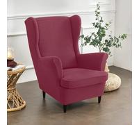 Bocguy Wingback Chair Covers - 2-Piece Stretch Wing Chair Cushion Sofa Slipcover, Removable Velvet Wing Back Armchair Furniture Protector for Living Room, Bedroom, and Hotel