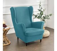 Bocguy Wingback Chair Covers - 2-Piece Stretch Wing Chair Cushion Sofa Slipcover, Removable Velvet Wing Back Armchair Furniture Protector for Living Room, Bedroom, and Hotel