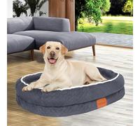 BOCHAO Egg-Shaped Memory Foam Dog Bed,an Orthopedic Dog Sofa Suitable for Small and Medium-Sized Dogs,With four-Sided neck Support,Waterproof and Non-Slip,and Removable and Washable Cover. (Gray, L)