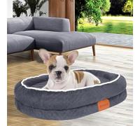 BOCHAO Egg-Shaped Memory Foam Dog Bed,an Orthopedic Dog Sofa Suitable for Small and Medium-Sized Dogs,With four-Sided neck Support,Waterproof and Non-Slip,and Removable and Washable Cover.(Gray, M)