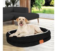 BOCHAO Egg-Shaped Memory Foam Dog Bed,an Orthopedic Dog Sofa Suitable for Small and Medium-Sized Dogs,With four-Sided neck Support,Waterproof and Non-Slip,and Removable and Washable Cover. (Black, L)