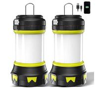 Bochaos Rechargeable Flashlights Camping Lantern, 6 Modes LED Bright Flashlight 3000mAh Battery, IPX4 Waterproof, Emergency Flashlight Lantern for Outdoor, Hurricane, USB Cable Included-2 Pack