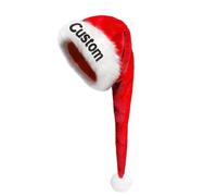 Bocheng Personalized Christmas Hat Personalised Santa Hat, Family Santa Hat Christmas Hats Customized Custom Santa Hat Kid Christmas Hat,Embroidered Name Santa Hat (red,32x75CM)