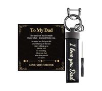 BOCHOI Dad Keychains Leather Keyring Gift for Dad Fathers Day Gift Best Daddy Birthday Gifts Ideas I Love My Dad Gifts Father Present for Men Valentines Day Christmas Anniversary
