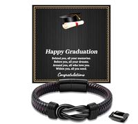 BOCHOI Graduation Bracelet Gifts for Son Grandson Nephew Leather Bracelet Birthday Easter Christmas Gifts for Teenage Teen Boys