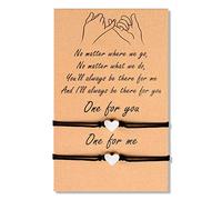 BOCHOI Heart Pinky Promise Distance Matching Bracelets for Best Friend Couples Adjustable Relationship Bracelets Girlfriend Boyfriend Women Men Teens Girl Lover Jewellery