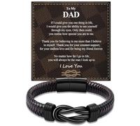 BOCHOI Leather Bracelets Mens Gifts Jewellery for Daddy Papa Son Men's Bracelets Personalised Gift for My Dad Engraved Bracelet for Father's Day Gifts, Dad Gift for Christmas