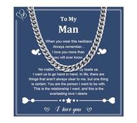 BOCHOI Men's Steel Chain Necklace Cuba 46cm Men's Solid Necklace | Boy's Chunky Mesh Necklace Stainless Steel Large Gift Valentine's Day Christmas Anniversary Choker Hip Hop Rapper 40 Grams