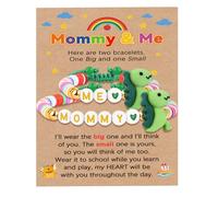BOCHOI Mother and Son Matching Dinosaur Bracelets Mommy and Me Bracelets Wish Set Back to School Gifts for Daughter Son First Day of School Bracelets for Girls Boys Christmas Birthday Gifts