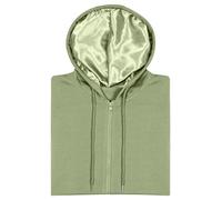 Bocianelli Satin Lined Hoodie Women's Casual Long Sleeve Satin Pullover Hoodie Sweatshirt Tops, Green, Medium