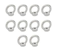 bociloy 10PCS M6 Metric Stainless Steel Lifting Eye Nuts, Heavy Duty Ring Shape Threaded Fasteners, Female Thread Shoulder Eyebolt Nuts for Rigging Hardware