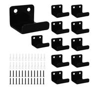 bociloy 12Pcs Black Tile Display Wall Hanger, Stainless Steel Billboard Mounting Brackets, Heavy Duty Wall-Mounted Tile Hooks for Ceramics, Mirrors, Picture Frames (35x23x30mm)
