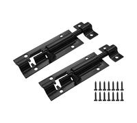 bociloy 2Pcs 3 Inch Black Stainless Steel Slide Bolt Latch, Heavy Duty Security Interior Exterior Door Window Latch Sliding Lock Barrel Slide Bolt Gate Lock Hasp