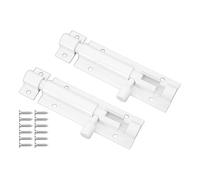 bociloy 2Pcs 3 Inch White Aluminum Alloy Slide Bolt Latch, Heavy Duty Security Interior Exterior Door Window Latch Sliding Lock Barrel Slide Bolt Gate Lock Hasp