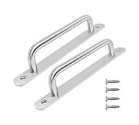bociloy 2PCS 7.55” Stainless Steel Barn Door Pulls, Brushed Silver Sliding Door Handles for Cupboard Cabinet Wardrobe Drawer Shed