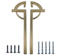 bociloy 2Pcs Half Moon Drawer Pulls, Zinc Alloy Semi Circle Cabinet Handles, Brushed Gold Cabinet Pulls for Kitchen, Bedroom, Closet Doors, 5" Mounting Hole Distance
