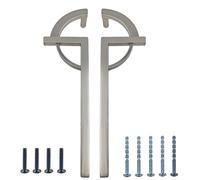 bociloy 2Pcs Half Moon Drawer Pulls, Zinc Alloy Semi Circle Cabinet Handles, Matte Grey Cabinet Pulls for Kitchen, Bedroom, Closet Doors, 5" Mounting Hole Distance