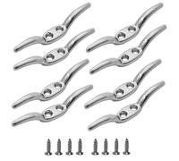 bociloy 4PCS Marine Rope Cleats Zinc Alloy Boat Dock Cleat Hook with Mounting Screws, Universal Blind Cord Cleats for Flagpole Blinds Cord Curtain Kayak Mooring Deck
