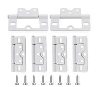 bociloy 6Pcs 3 Inch Non-Mortise Hinge, White Bifold Door Hinges Butterfly Door Hinges Iron Cabinet Hinges Interior Door Hinges