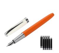 BOCIYER Contrast Colour Fountain Pen Set - Medium Nib, Fancy Fountain Pens for Writing, Cute Pen, Nice Pen Gifts for Men and Women(Orange)