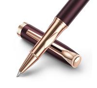 BOCIYER samurai Rollerball Liquid Ink Pen Set,Luxury Executive Writing Pen for the Office,roller ball Pen Refillable,Schmidt Refill*2 And Gift Box,Best ballpoint pen Gift Set for Men & Women(Dark red)