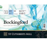 BOCKINGFORD ST Cuthberts Watercolour Paper Pad, Long Side A4,12 Sheets, White, Fine Grain, 300gm