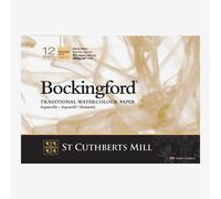 St Cuthberts Mill Bockingford T4743000101AF Watercolour Paper 300 g/m² Coarse Grain Watercolour Pad 29.7 x 42 cm DIN A3 Glued on One Side 12 Sheets White