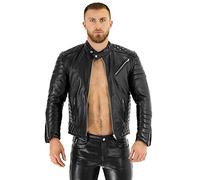 Bockle® Lederjacke Straight Zip Men s Leather Jacket, Size: XL Black