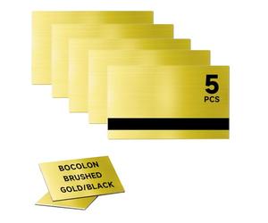 Bocolon 5 PCS Laser Engraving Double Color ABS Plastic Sheet,Two-Tone Laserable Engraving Plastic Sheets for Name Badge,Office Label,Laser Artistic Product,Size 7.8" x 11.73",Brushed Golden/Black