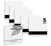 Bocolon 5PCS Laser Engraving Double Color ABS Plastic Sheet,Two-Tone Laserable Engraving Plastic Sheets for Name Badge,Office Label,Laser Artistic Product,Size 11.73" x 11.73",White/Black