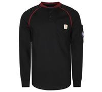 BOCOMAL FR Shirts 5.5oz Light Weight and Short Sleeve Flame Resistant/Fire Retardant Clothing Shirt, Black, Medium