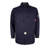BOCOMAL FR Shirts 6.25oz Lightweight welding Shirts Flame Resistant Men's Fire Retardant Shirt, Button Navy, Medium