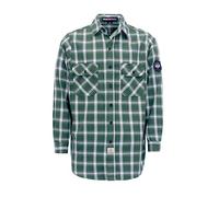 BOCOMAL FR Shirts 6.25oz Lightweight Welding Shirts Flame Resistant Men's Fire Retardant Shirt, Green/White, XL
