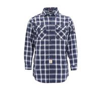 BOCOMAL FR Shirts 6.25oz Lightweight Welding Shirts Flame Resistant Men's Fire Retardant Shirt, Navy/White, XXL