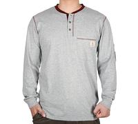 BOCOMAL FR Shirts for Men CAT2 5.5oz Henley Shirts Flame Resistant Fire Retardant Long Sleeve Shirt, Henley Heather Grey, XXL