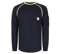 BOCOMAL FR Shirts for Men Crew Neck Lightweight Flame Resistant Clothing, Navy, Medium