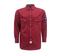 BOCOMAL FR Shirts for Men Printed Plaid Pearl Snaps Clothing NFPA2112 CAT2