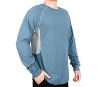 BOCOMAL FR Shirts for Summer Vented Mesh Loose Fit 4oz EX Lightweight Crew, Heather Blue, Large
