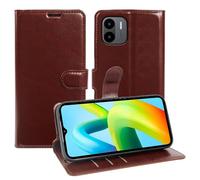 BOCTECH Mobile Phone Case for Xiaomi Redmi A2 / Redmi A1, Leather Flip Case Thin Shockproof Protective Flip Cover Case with Card Slot, Stand and Magnetic Closure, Foldable Mobile Phone Case, Brown