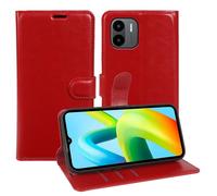 BOCTECH Mobile Phone Case for Xiaomi Redmi A2 / Redmi A1, Leather Flip Case Thin Shockproof Protective Flip Cover Case with Card Slot, Stand and Magnetic Closure, Foldable Mobile Phone Case, Red