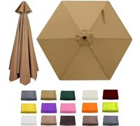 BOCXYTX Replacement parasol cover, waterproof, parasol cloth for 6/8 struts