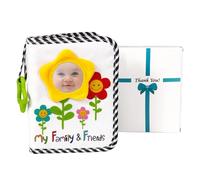 Boczif Baby Photo Album, Memory Book Holds 18PCS 4X6" Pictures, Soft Photo Cloth Book with Sunflower Baby-safe Mirror, Gift Set for Newborn Toddler & Kids