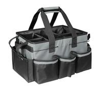 Boczif Cleaning Caddy Bag Wearable, Cleaning Caddy Supplies Organizer with Handle, Shoulder Straps & Detachable Divide, Cleaning Tool Organizers Tote Bag for Cleaners & Housekeepers (Grey)