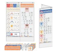 Boczif Daily Schedule Pocket Chart, Emotions Feelings Pocket Chart (White) | Express Your Feelings Classroom Chart for Kids, Visual Schedule Chart for Classroom Office Home Preschool Activity