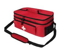 Boczif Empty First Aid Box, First Aid Box, Compact Waterproof and Durable Bag (Empty Bag, Excluding, Red with Shoulder Strap, First aid Bag