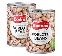 BOD-rum's Borlotti Beans 400G Ready to Eat Dried Natural Vegan High Fibre High Protein Product of Turkey Origin Pack of 2