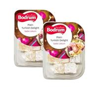BOD-rum's Plain Turkish Delight Sade Lokum Classic Delicious Sweet Plain Flavour Delights Ready to Eat Sweet Turkey Origin 350g Pack of 2